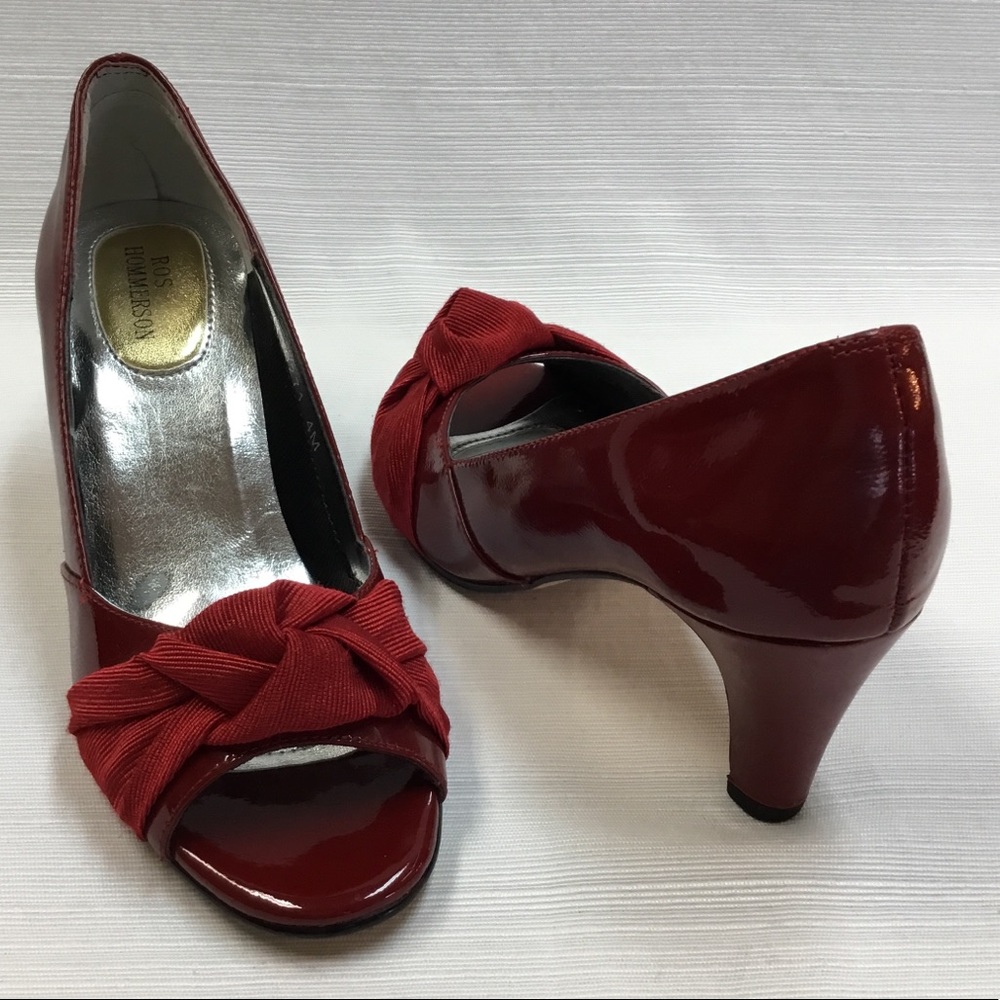 Ros Hommerson Red Patent  Leather Heels - Picture 3 of 8
